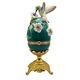 House of Faberge Franklin Mint Ruby Throated Hummingbird Green Egg Trinket Box
