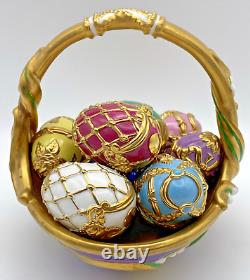 House of Faberge SPRING EGG BASKET (with 9 Eggs) by The Franklin Mint