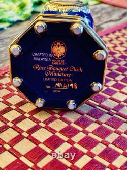 House of Fabergé, egg clock gold gilded cobalt porcelain collector egg