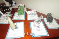 Huge Lot 25 Franklin Mint Cat Curio Cabinet Collection Figurines + Booklets