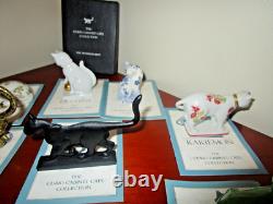 Huge Lot 25 Franklin Mint Cat Curio Cabinet Collection Figurines + Booklets