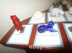 Huge Lot 25 Franklin Mint Cat Curio Cabinet Collection Figurines + Booklets