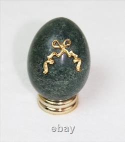 Italian Carrara Marble Franklin Mint EGG with Gold-toned bow from Franklin Mint