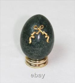 Italian Carrara Marble Franklin Mint EGG with Gold-toned bow from Franklin Mint