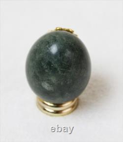 Italian Carrara Marble Franklin Mint EGG with Gold-toned bow from Franklin Mint
