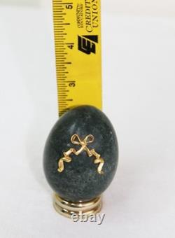 Italian Carrara Marble Franklin Mint EGG with Gold-toned bow from Franklin Mint