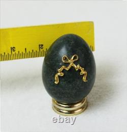 Italian Carrara Marble Franklin Mint EGG with Gold-toned bow from Franklin Mint
