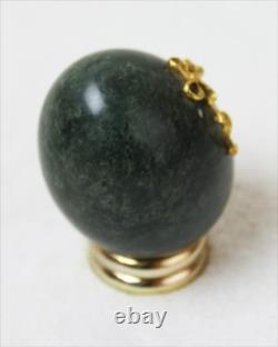 Italian Carrara Marble Franklin Mint EGG with Gold-toned bow from Franklin Mint