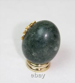Italian Carrara Marble Franklin Mint EGG with Gold-toned bow from Franklin Mint
