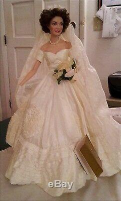 Jackie Kennedy Porcelain Doll Wedding Dress Franklin Mint