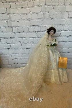 Jackie Onassis Kennedy Wedding Franklin Mint Heirloom Doll Porcelain Ann Lowe