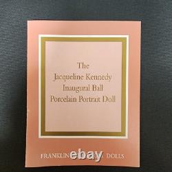 Jacqueline Kennedy Porcelain Portrait Doll Franklin Mint Inaugural Ball 16 Vtg