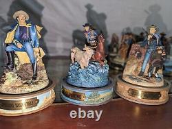 John Wayne Franklin Mint Hand Painted Sculptures. Lot Of 17 With Domes And C. O. A