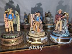 John Wayne Franklin Mint Hand Painted Sculptures. Lot Of 17 With Domes And C. O. A