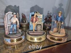 John Wayne Franklin Mint Hand Painted Sculptures. Lot Of 17 With Domes And C. O. A