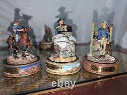 John Wayne Franklin Mint Hand Painted Sculptures. Lot Of 17 With Domes And C. O. A