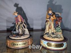 John Wayne Franklin Mint Hand Painted Sculptures. Lot Of 17 With Domes And C. O. A