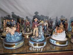 John Wayne Franklin Mint Hand Painted Sculptures. Lot Of 17 With Domes And C. O. A