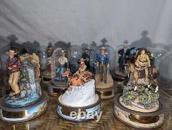 John Wayne Franklin Mint Hand Painted Sculptures. Lot Of 17 With Domes And C. O. A