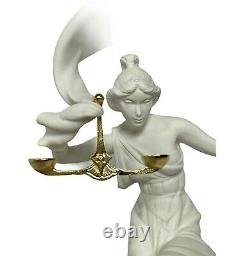 Justice Franklin Mint Porcelain Justice Figurine, 24k Gold Leaf