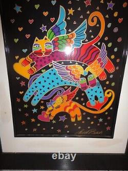 LAUREL BURCH Flying Felines Porcelain Plaque 24K Accents Franklin Mint limited