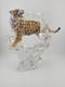 LEOPARD Porcelain Figurine Germany Lead Crystal Cliff Sculpture FRANKLIN MINT 8