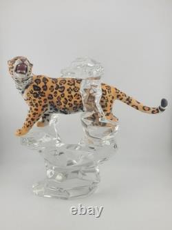 LEOPARD Porcelain Figurine Germany Lead Crystal Cliff Sculpture FRANKLIN MINT 8