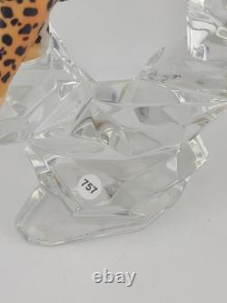LEOPARD Porcelain Figurine Germany Lead Crystal Cliff Sculpture FRANKLIN MINT 8