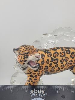 LEOPARD Porcelain Figurine Germany Lead Crystal Cliff Sculpture FRANKLIN MINT 8 LEOPARD Porcelain Figurine Germany Lead Crystal Cliff Sculpture FRANKLIN MINT 8