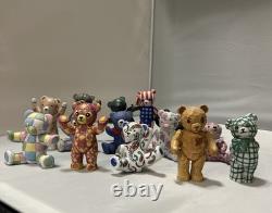 LOT FULL SET 14 1991 VTG Teddy Bears The Americana Collection Franklin Mint RARE