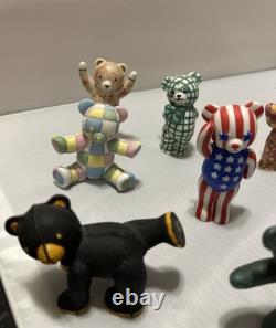 LOT FULL SET 14 1991 VTG Teddy Bears The Americana Collection Franklin Mint RARE