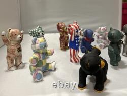 LOT FULL SET 14 1991 VTG Teddy Bears The Americana Collection Franklin Mint RARE