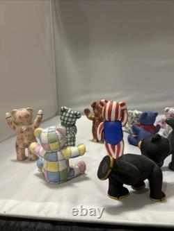 LOT FULL SET 14 1991 VTG Teddy Bears The Americana Collection Franklin Mint RARE