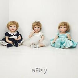 LOT of 3 Franklin Mint Princess Diana Portrait Baby Dolls Limited Edition