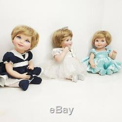 LOT of 3 Franklin Mint Princess Diana Portrait Baby Dolls Limited Edition