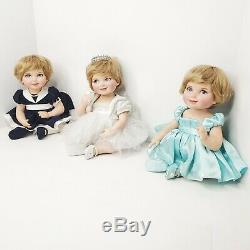 LOT of 3 Franklin Mint Princess Diana Portrait Baby Dolls Limited Edition