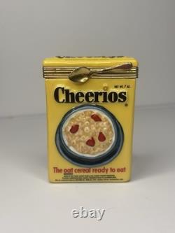 L. E. Franklin Mint Porcelain Hinged Trinket Box General Mills Cheerios Cereal