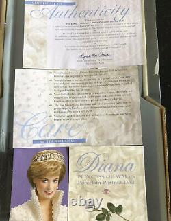 Lady Diana Princess Of Wales Porcelain Doll Franklin Mint NIB With COA F2-8