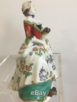 Lady Of The Order Of The Pugs Dresden Porcelain Figurine