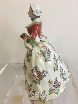 Lady Of The Order Of The Pugs Dresden Porcelain Figurine