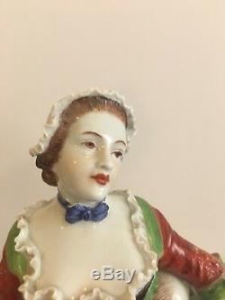 Lady Of The Order Of The Pugs Dresden Porcelain Figurine