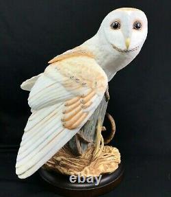 Large 10 Franklin Mint Porcelain Figurine The Barn Owl George McMonigle