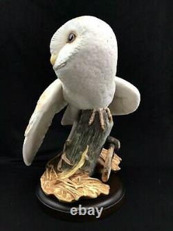 Large 10 Franklin Mint Porcelain Figurine The Barn Owl George McMonigle