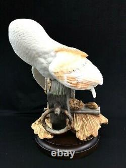 Large 10 Franklin Mint Porcelain Figurine The Barn Owl George McMonigle