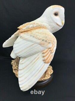 Large 10 Franklin Mint Porcelain Figurine The Barn Owl George McMonigle