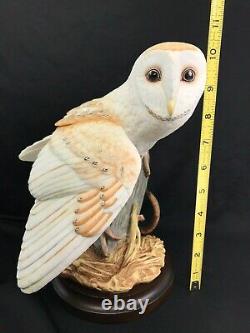 Large 10 Franklin Mint Porcelain Figurine The Barn Owl George McMonigle