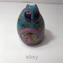 Laurel Burch Porcelain Cat Egg Figurines Named and Numbered Lot Of 6