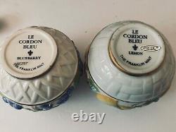Le Cordon Bleu Spice Rack The Franklin Mint 12 Porcelain Jars Spoons Lids EUC