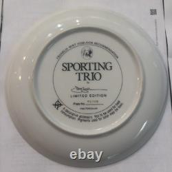 Limited Edition Porcelain Round Collector Plate Dogs Theme, Multicolor