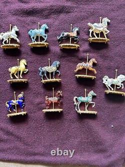 Lot 11 Vintage Franklin Mint World Carousel Horses Statue, titled Black Bisque